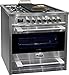 Kaiser 93505R Gaz Electrique Cuisinière 90cm/Four électrique/Cuisinière/ 115L / Plaque de cuisson au gaz/ 4,5 Kw WOK/ 8 fonctions/Autonettoyage/Gaz naturel et propane possibles/Qualité de luxe