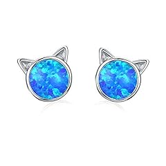 cat ear stud-blue