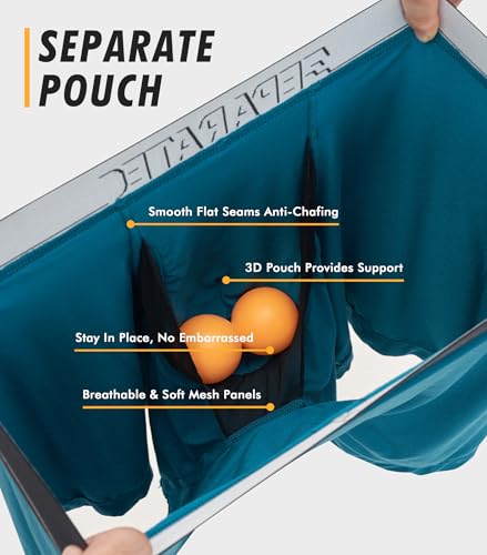 Separatec Separate Pouch Mens Underwear Breathable & Soft Moisture Wicking Micro Modal Support Boxer Briefs with Fly 4 Pack2