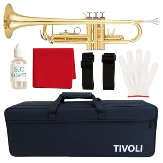 Trompete Tivoli Bb Si Bemol – Kit Completo com Estojo Luxo, Bocal, Óleo, Flanela e Luvas | Instrumento Musical para Iniciantes e Intermediários