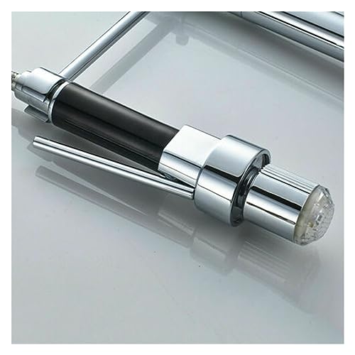 Grifo de fregadero monomando con muelle flexible y doble salida cromada 7