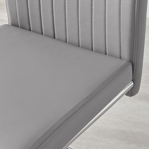 Furniturebox UK Grey Dining Chairs Set of 2 Lorenzo Chairs for Dining Room Premium & Stylish Seats (2x Grey) - Image 2