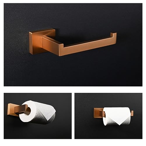 Porte-serviettes 60 cm or rose brossé kit accessoires carrés inox - 3