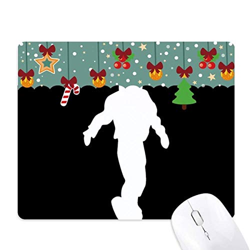 Tapis de souris antidérapant en caoutchouc noir à motif silhouette de sport