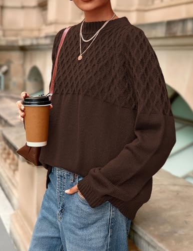 PRETTYGARDEN Oversized Sweaters for Women 2025 Fall Cute Cable Knit Long Sleeve Crewneck Chunky Pullover Tops Winter Clothing3