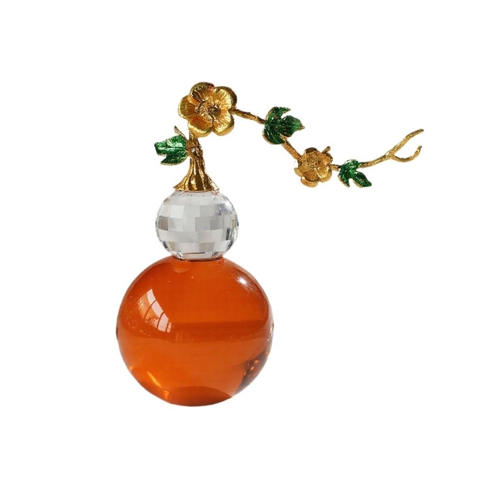 Huffa Orange Crystal Gourd Ornaments For Bedroom Living Room Housewarming Decor Gift