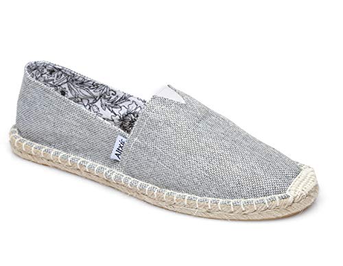 Altxic Espadrilles Plates en Toile Confortables à Bout Fermé pour Homme Gris 44 EU Cover