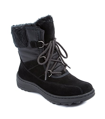 BareTraps Womens Aero Suede Ankle Winter Boots Black 5 Medium (B,M)