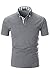 Produktbild YCUEUST Herren Kurzarm Poloshirt Polohemd Polo Shirts mit Kariert Polokragen (Medium, Grau)