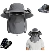 HISKI Wide Brim Solar Fan Outdoor Fishing Hat, Solar Fan Hat, Solar Fan Hat Wide Brim Fishing Hat...