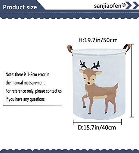 Image of Kids Laundry Basket,Deer Laundry Hamper Collapsible Baby Storage Baskets for Boy Room Decor,Nursery Hamper,Toy Organizer,(Deer)