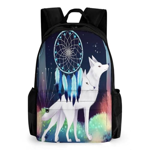 Supdreamc Rucksack Anti-Theft Multipurpose Big Capacity Carry On Bag - Heart Of A Wolf Art Traveling & Camping Backpack With Side Pockets