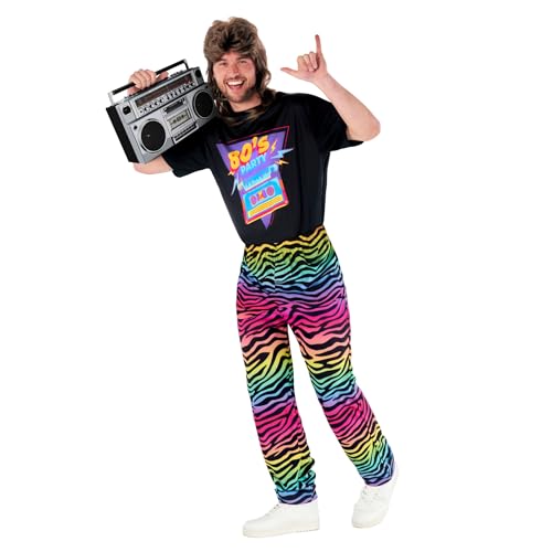 Morph Disfraz De Los 80 Hombre, Disfraz Años 80 Hombre, Disfraces Años 80 Hombre, Disfraz Ochentero Hombre, Disfraz Retro, Disfraz Carnaval Hombre Talla 2XL