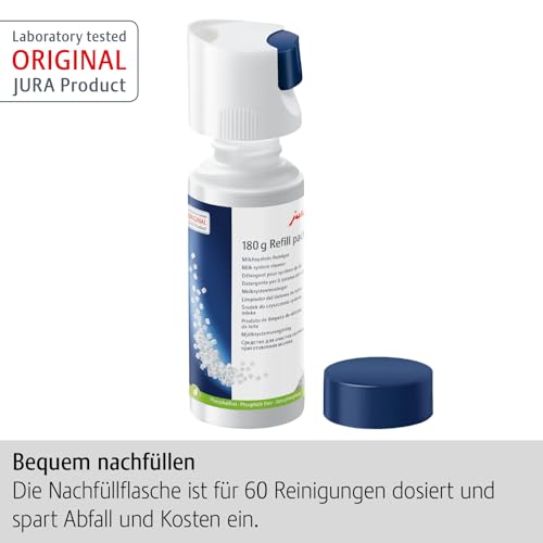JURA original - Mini-Tabs zur Milchsystem-Reinigung für 60 Reinigungen - TÜV-zertifizierte Hygiene - 180 g Nachfüllflasche - 24212