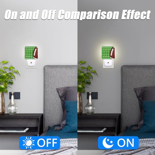 Image of American Football Night Light,Ball Nightlight Plug into Wall,LED Lamp，Suitable for Bedrooms,Kitchens,Toilets,Etc.Auto Sensor Dusk to Dawn,Energy-Saving
