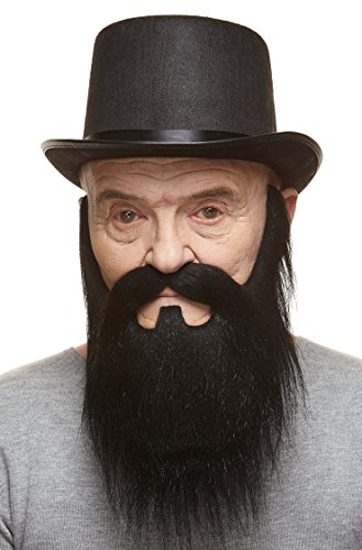 Mustaches Self Adhesive Lord Fake Mustache And Beard, Novelty, False Facial Hair, Costume Accessory For Adults, Black Color #TOP1