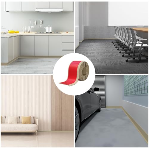 Duzzy Flexible Baseboard Molding Trim, 4 Inch(W) x 60 Feet(L) Peel and Stick Rubber Wall Trim Molding, Self-Adhesive Vinyl Wall Base Cove Base by Duzzy - Image 5