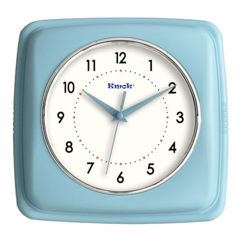 Kmok 9 Inch Retro Square Wall Clock - Battery Operated