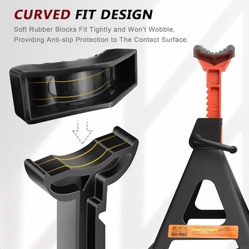Image of 3Ton Car Jack Stand Pad Rubber Slotted Guard Support Block Lifting Lift Frame Rail Pinch Protector Anti-Slip Floor Cushion (Pack of 3)