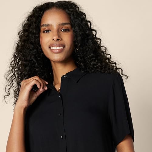 Amazon Essentials Women's Relaxed-Fit Fluid Twill Button-Down Shirt (Short Sold Separately)3