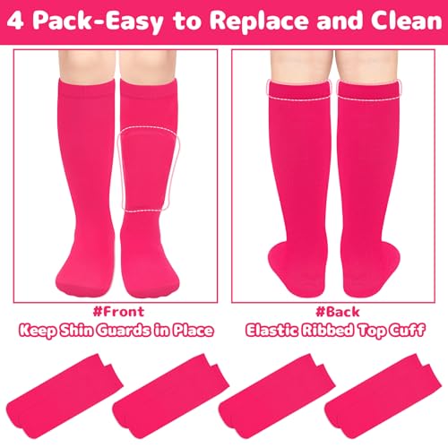 Image of Olreco 4 Pack Kids Soccer Socks Toddler Baseball Socks Youth Boys Football Sock Boys Girls Softball Sock Athletic Accessories