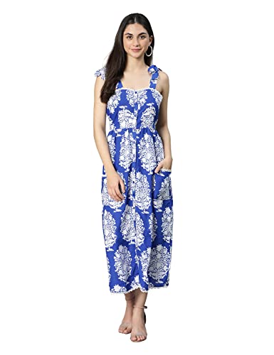 Image of oxolloxo Truffle Orange Printed Women Long Dress