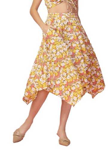 Image of OOMPH! Long Skirts for Women with Handkerchief Hem
