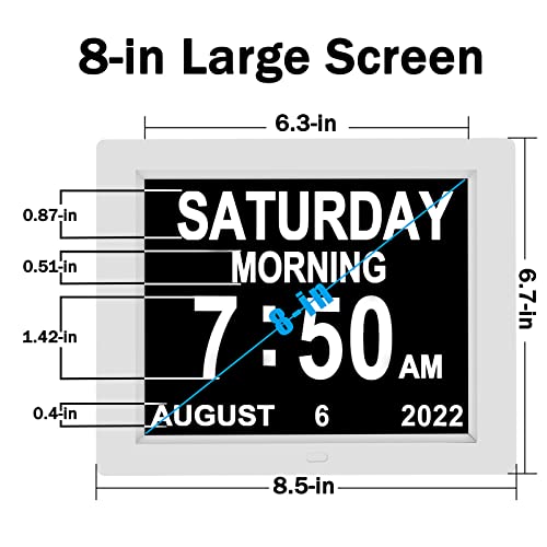 Medication Reminder Digital Calendar Dementia Day Date Time Of The Week Clock For Seniors Elderly Impaired Vision Memory Loss Clock #TOP1