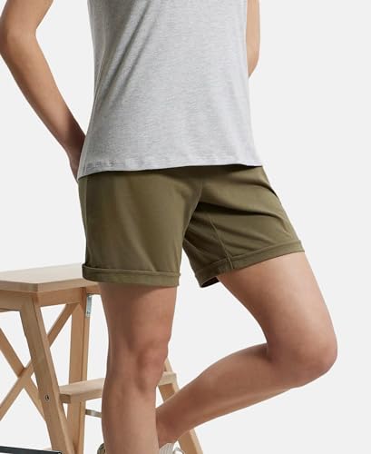 Image of Jockey AW23 Women's Super Combed Cotton Rich Regular Fit Shorts with Side Pockets