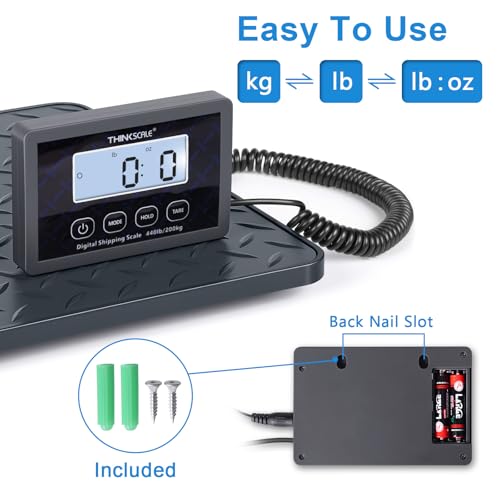 THINKSCALE Shipping Postal Scale with Integrated One-Piece Platform, 10g High Accuracy 440lb Capacity for Packages, Small Business & Warehouse, Battery & AC Adapter Included THINKSCALE Shipping Postal Scale with Integrated One-Piece Platform, 10g High Accuracy 440lb Capacity for Packages, Small Business & Warehouse, Battery & AC Adapter Included - Image 4