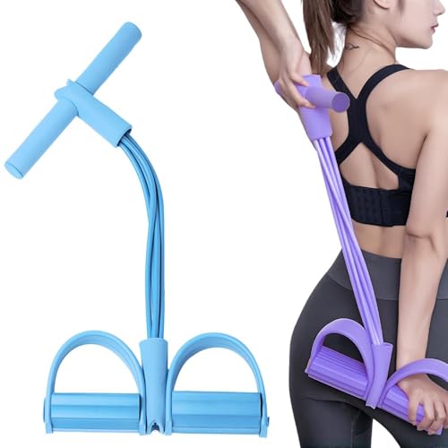 Bandas elásticas para entrenamientos de brazos y piernas, banda de resistencia de pedal de pie, elástico de extracción de yoga, banda elástica para entrenamiento sentado unisex (6 tubos-B)