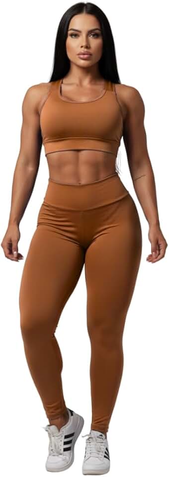 Conjunto Fitness Calça Legging e Top Roupas Femininas para Academia Ginástica