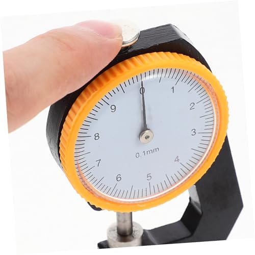 Calibrador de grosor con dial de cabeza plana, prueba precisa en acero, herramienta compacta para medir cuero, tela y cartón 0-10 mm miniatura 5
