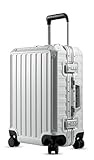 LUGGEX Hard Shell Carry On Luggage with Aluminum Frame - 100% PC No Zipper Suitcase - 4 Metal Corner