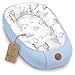 Totsy Baby Nido Bebe Recien Nacido 50x90cm - Reductor Cuna Capullo de colecho ninho para Dormir Gofre de algodón Cuco Ideal para Gondola moisés y Viaje Animales Azul