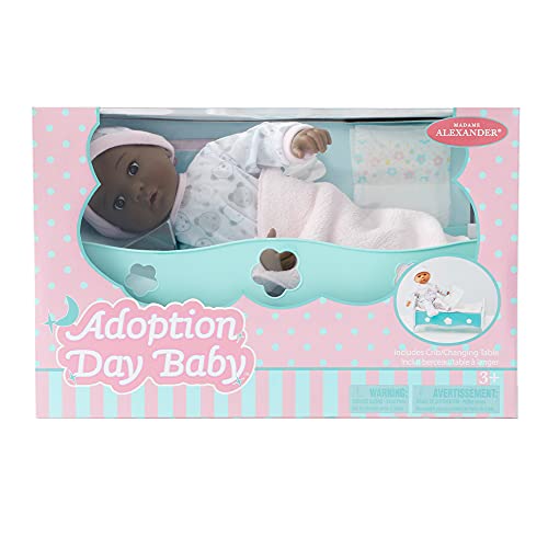 Madame Alexander 14" Adoption Day Baby Girl Doll, Dark Skin Tone, Brown Eyes (20454) #TOP3