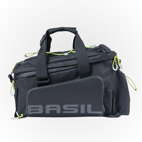 Basil Miles Xl Pro, Trunkbag Unisex Adulto, Nero Lime, 9-36 Liter - 7