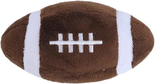 JIzian Braunes Rugby-Hunde-Kauspielzeug, aggressive Kauer für langlebiges Kauspielzeug, Ballform, Sporttraining, wiederverwendbar, flauschige Bälle, Spielzeug, interaktives Zahnfleischspielzeug für