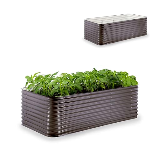 Epic Gardening 5-in-1 Modular Galvanized Raised Garden Bed Kit, 29" Tall Food-Safe Metal Planter Box, Large Raised Garden Beds Outdoor for Vegetables, Flowers, Herbs & Fruits - Slate Grey