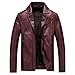 Produktbild Felicove Herren Lederjacke Winter Revers Motorrad Reißverschluss Langarm Jacke Mantel Top Blusen Coole Motorradjacke