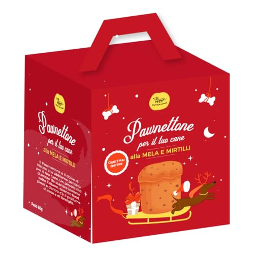 Pawnettone – Panettone per Cani Artigianale con Mela e Mirtilli, Dolce Natalizio Naturale e Soffice, Idea Regalo Natale per Cani di Tutte le Taglie, 80g – Hygge