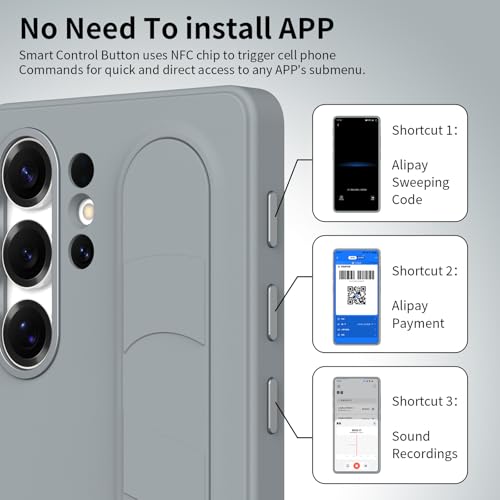 Image of for Samsung Galaxy S24 Ultra 5G with Smart Button, Standing Grip Phone Case with Kickstand, for Samsung S24 Ultra 5G Case Smart Button Cover | Hand Strap | Soft Touch | Stand Grip | Smart Butto