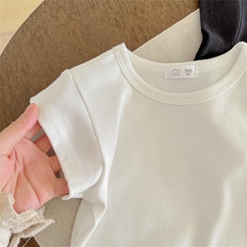 Girls Short Sleeve Basic T Shirt Solid Cotton Soft Lightweight Tees Crewneck Sport Tops for School Outdoor Sport2