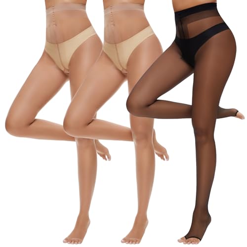 Collants sans orteils Feng Shui 10 deniers ultra fins et transparents pour femme