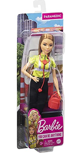 Barbie GYT28 - Rettungssanitäterin Puppe, zierlich brünett (ca. 30 cm), Kleidung & Accessoires passend zur Rolle: Stethoskop, Arzttasche, tolles Geschenk für Kinder, Spielzeug ab 3 Jahren – Bild 7