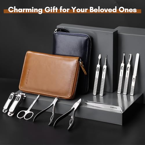 Familife L0591 Manicure Set, Professional Manicure Kit Nail Clippers Set 11 In 1 Stainless Steel Pedicure Tools Kit Nail Kit Men Grooming Kit thumb #5