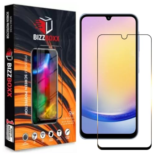 Image of Tempered Glass|Premium Screen Protector Compatible With|Samsung Galaxy A25 5G Smartphone|Anti Static|Full Screen Coverage-Edge To Edge|9H Hardness|With Easy Installation Kit (Pack Of 1)