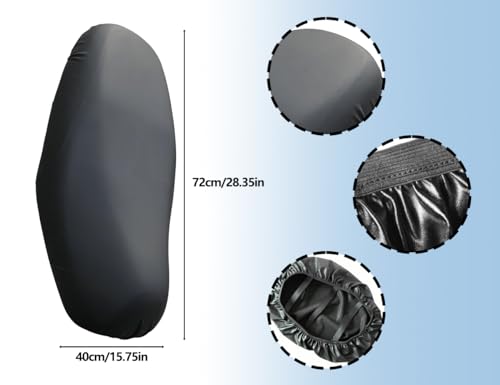 ZoeTekway Motorrad Sitzbezug, Universal Wasserdichter Motorrad Sitzbezüge Schwarz, Leder Moped Sitzbezug Wasserdicht