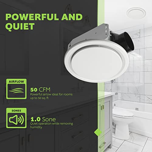 Image of Homewerks 50 CFM 1.0 Sone Bathroom Exhaust Fan, HVI /ETL Certified