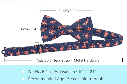 Image of OCIA Cute Pattern Pre-tied Bow Tie Adjustable Bowties for Adult & Children